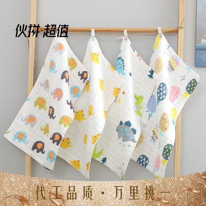 High density six layer cotton gauze towel soft absorbent children's face towel baby saliva towel cotton children's towel wholesale - image 3