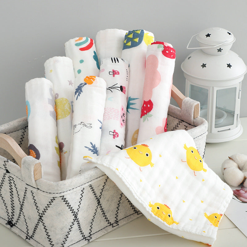High density six layer cotton gauze towel soft absorbent children's face towel baby saliva towel cotton children's towel wholesale - image 4