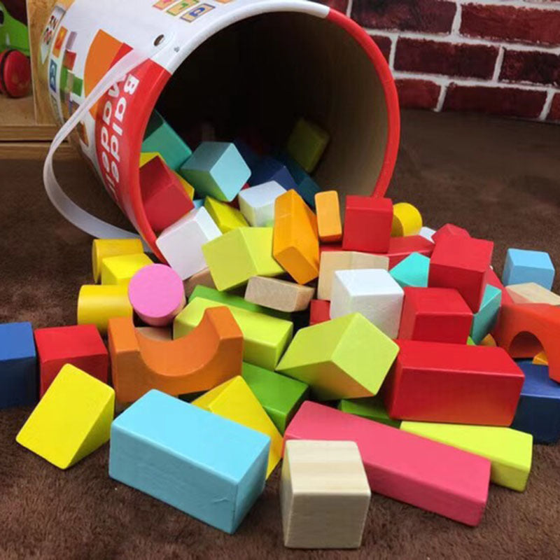 Wooden Children's Building Blocks Wooden Particles Assembled Boys Baby Toys Educational Early Education Intelligence Kindergarten Gifts - image 2