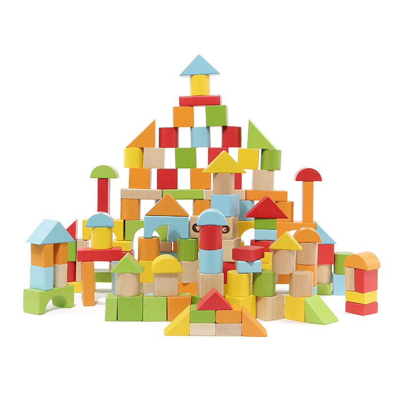 Wooden Children's Building Blocks Wooden Particles Assembled Boys Baby Toys Educational Early Education Intelligence Kindergarten Gifts - image 5
