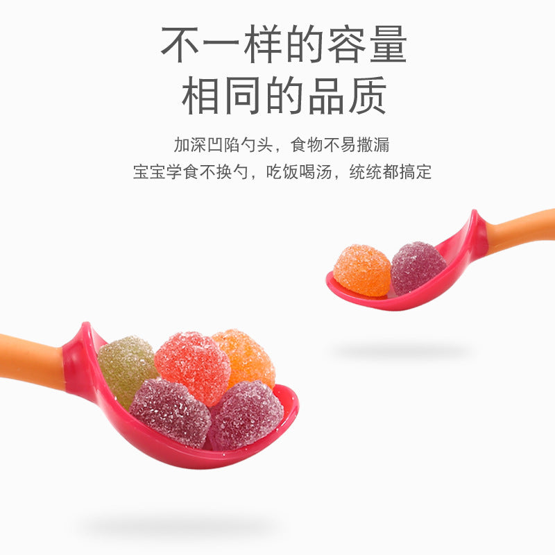 Baby Children Learn to Eat Training Spoon Baby Training Learning Supplementary Food Elbow Soup Spoon Set Home Anti-fall 2 - image 2