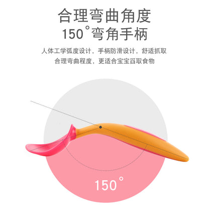Baby Children Learn to Eat Training Spoon Baby Training Learning Supplementary Food Elbow Soup Spoon Set Home Anti-fall 2 - image 3