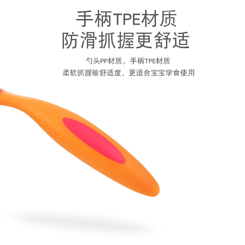 Baby Children Learn to Eat Training Spoon Baby Training Learning Supplementary Food Elbow Soup Spoon Set Home Anti-fall 2 - image 4