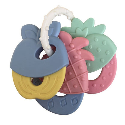Factory direct baby tooth gum fruit modeling baby silicone tooth gum molar tooth fixer rattle tooth gum - image 2