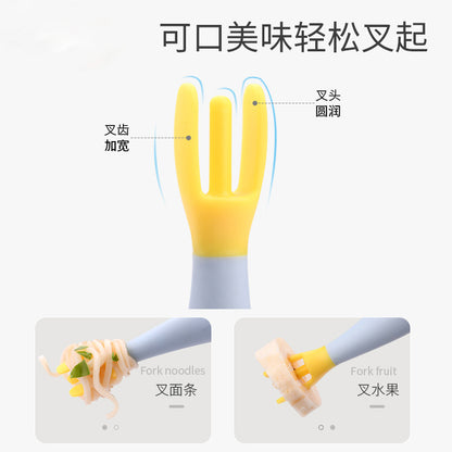 Baby learning to eat bendable training elbow baby twist spoon Fork children's tableware wholesale generation - image 5