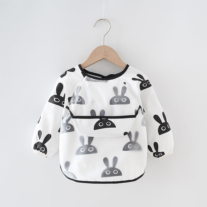 Children's Overalls Waterproof Long-Sleeved Anti-Dressing Baby's Eating Clothes Apron Cotton Children's Overalls Baby's Bib Guard - image 4