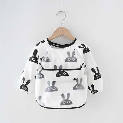 Children's Overalls Waterproof Long-Sleeved Anti-Dressing Baby's Eating Clothes Apron Cotton Children's Overalls Baby's Bib Guard - image 4