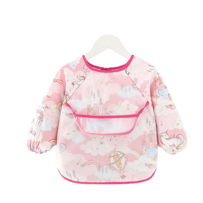 Children's Overalls Waterproof Long-Sleeved Anti-Dressing Baby's Eating Clothes Apron Cotton Children's Overalls Baby's Bib Guard - image 5
