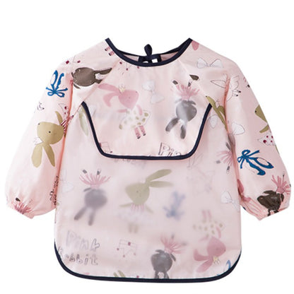 Children's Overalls Spring and Autumn Waterproof Long-Sleeved Anti-Dressing Baby's Dining Clothes Apron Children's Bib Clothing with Food Pocket - image 5