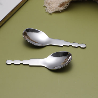 Factory direct supply 316 stainless steel children's fork spoon knife tableware three-piece set semi-finished baby infant spoon fork head - image 3