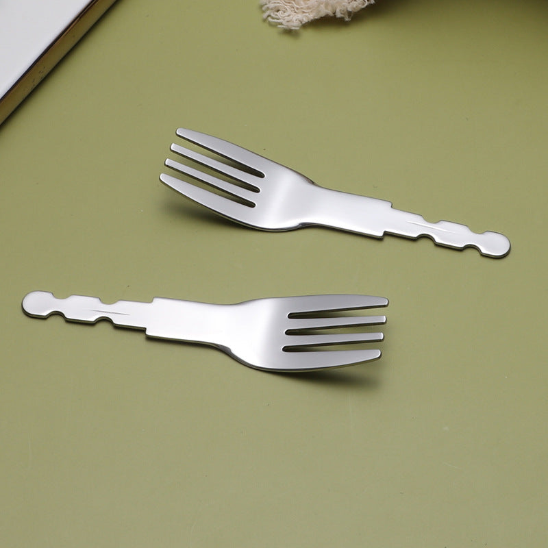 Factory direct supply 316 stainless steel children's fork spoon knife tableware three-piece set semi-finished baby infant spoon fork head - image 4