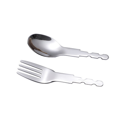 Factory direct supply 316 stainless steel children's fork spoon knife tableware three-piece set semi-finished baby infant spoon fork head - image 5