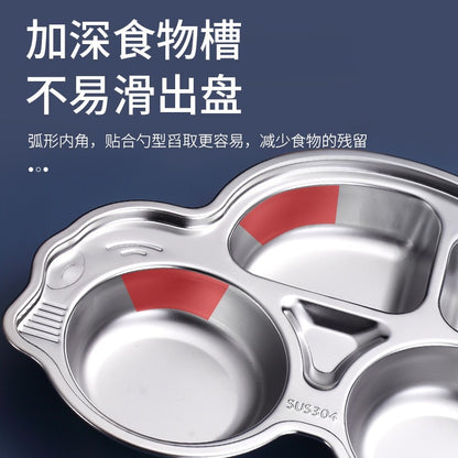 304 Stainless Steel Dielectric Plate Fast Food Plate Kindergarten School Dining Plate Children's Tableware Baby Plate - image 3