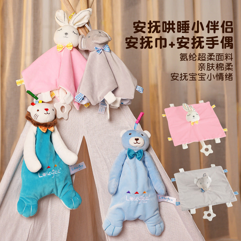 Infant Soothing Towel Rattle Can Be Chewed into the Mouth Towel Baby Early Education Toys Doll Bed Hanging Hanging Type - image 1