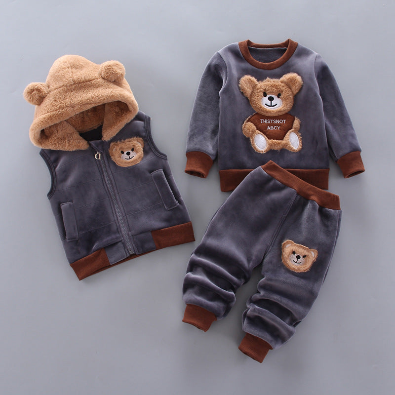 Children's clothing 2025 spring and autumn new children's clothing baby three-piece set girls spring clothing boys suit autumn wholesale - image 1