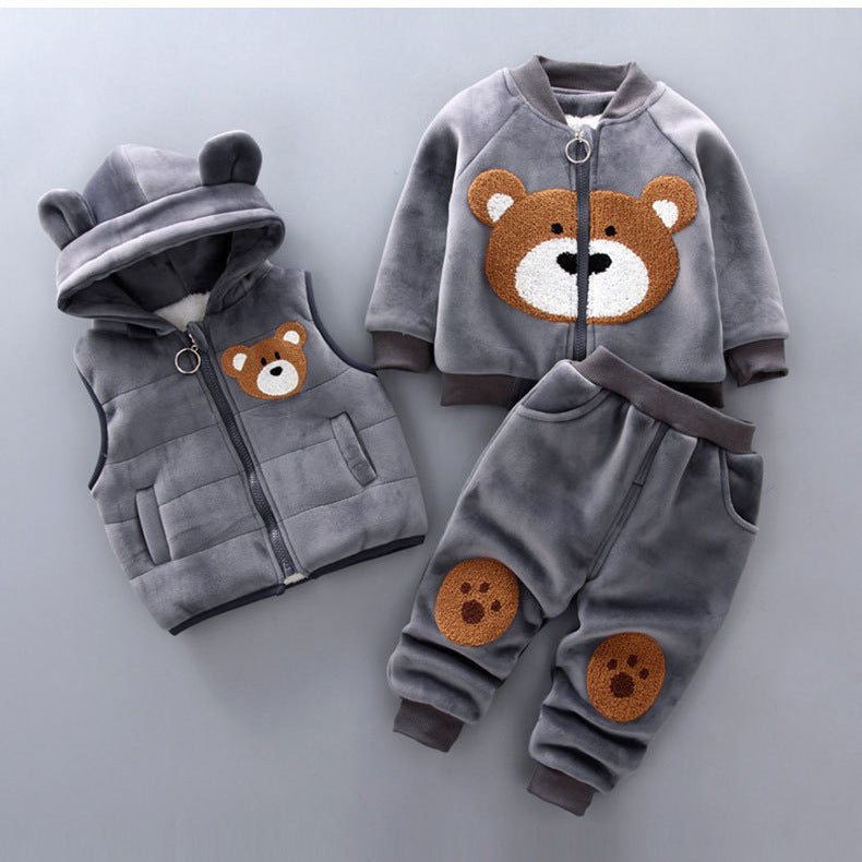 Children's clothing 2025 spring and autumn new children's clothing baby three-piece set girls spring clothing boys suit autumn wholesale - image 3