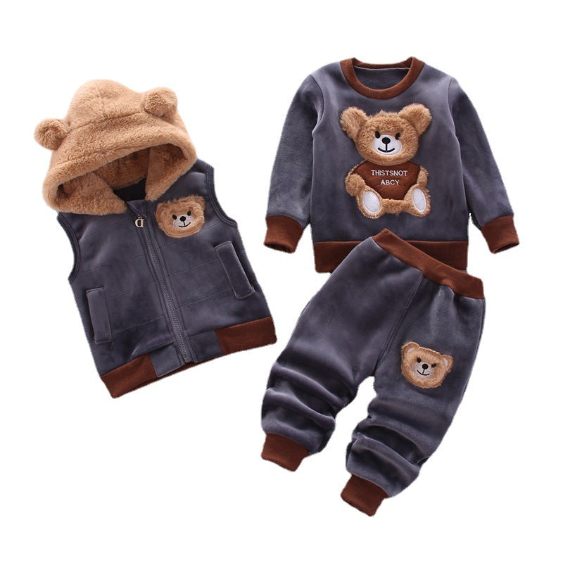 Children's clothing 2025 spring and autumn new children's clothing baby three-piece set girls spring clothing boys suit autumn wholesale - image 5