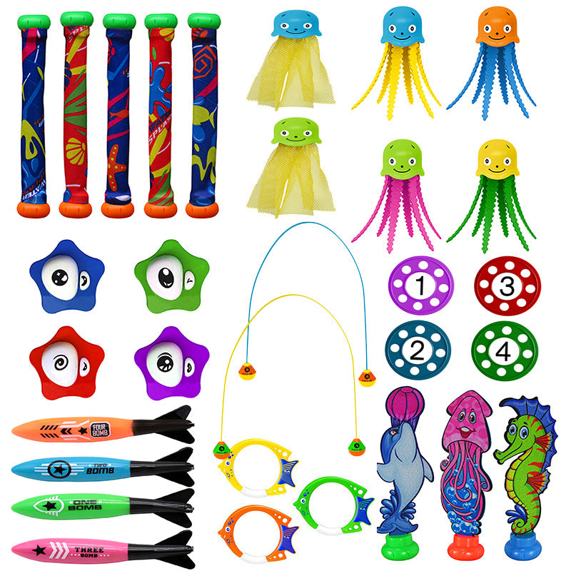 Hot Sale Diving Toy Set Kids Swimming Pool Training Play Toy Fish Sink Plastic Gem - image 1