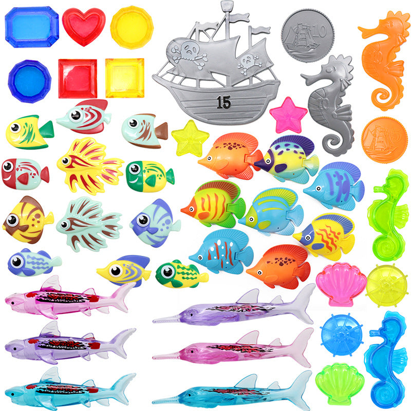 Hot Sale Diving Toy Set Kids Swimming Pool Training Play Toy Fish Sink Plastic Gem - image 3