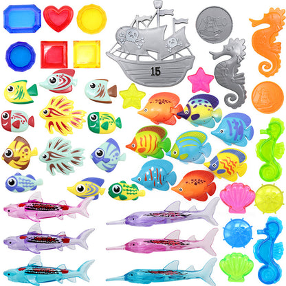 Hot Sale Diving Toy Set Kids Swimming Pool Training Play Toy Fish Sink Plastic Gem - image 3