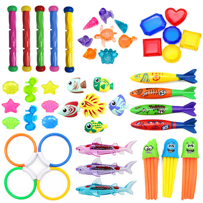 Hot Sale Diving Toy Set Kids Swimming Pool Training Play Toy Fish Sink Plastic Gem - image 4