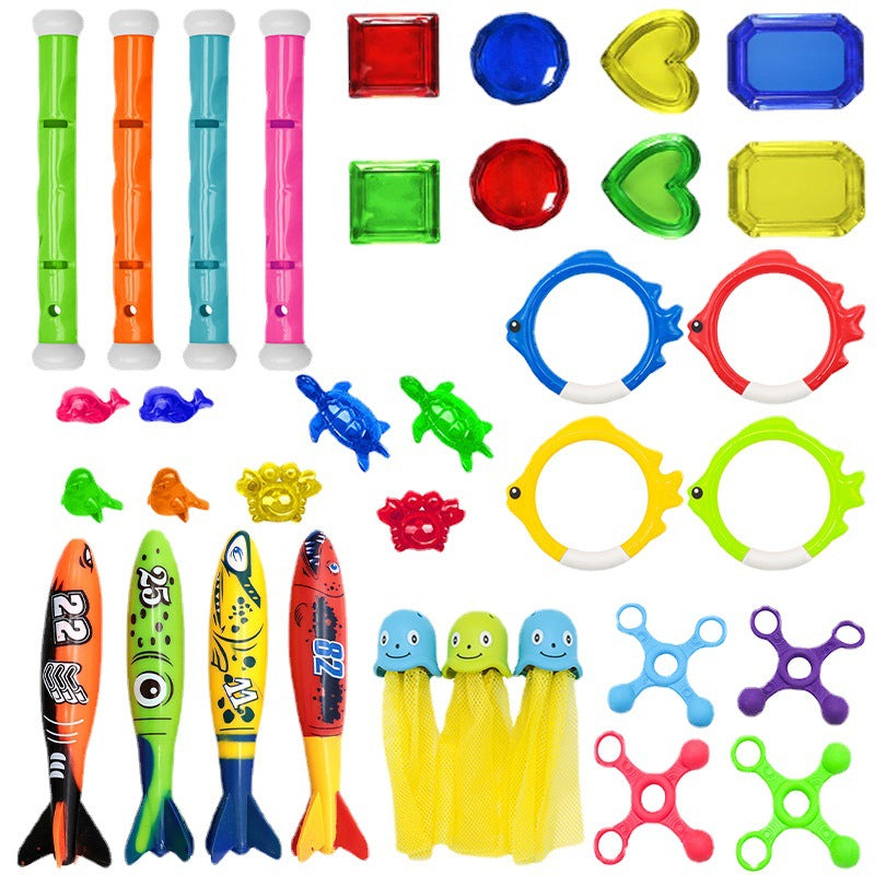 Hot Sale Diving Toy Set Kids Swimming Pool Training Play Toy Fish Sink Plastic Gem - image 5