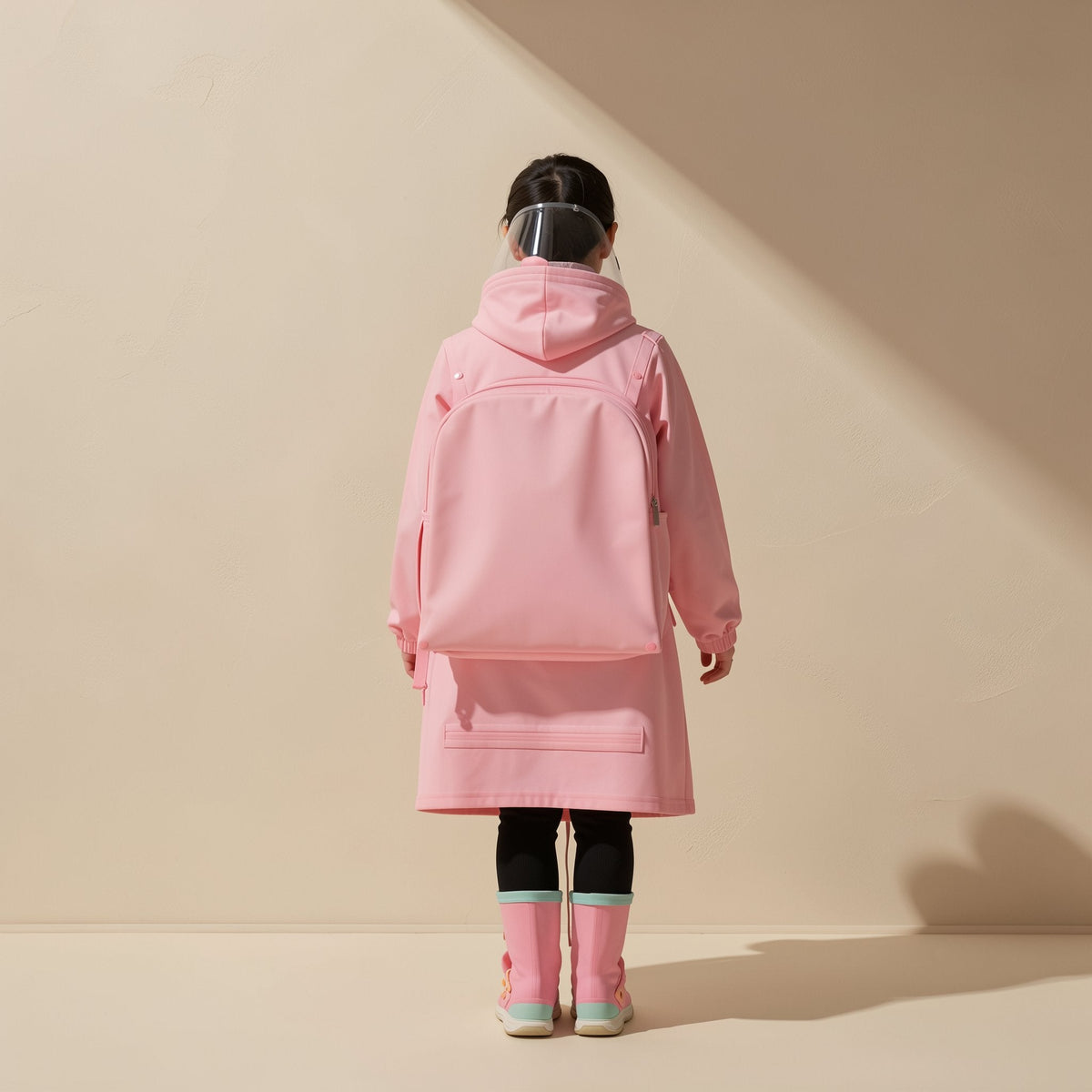 Evarain children's one-piece EVA raincoat in a thick cartoon style