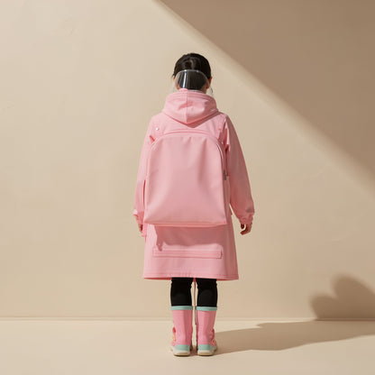 Evarain children's one-piece EVA raincoat in a thick cartoon style