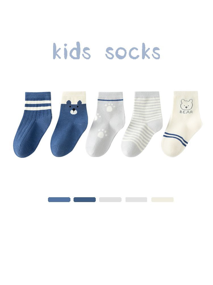 Spring and Autum New Kidsren's Socks Warm Baby Socks Cute Cartoon Baby Mid-Calf Socks Category a Wholesale Loose Mouth - image 1
