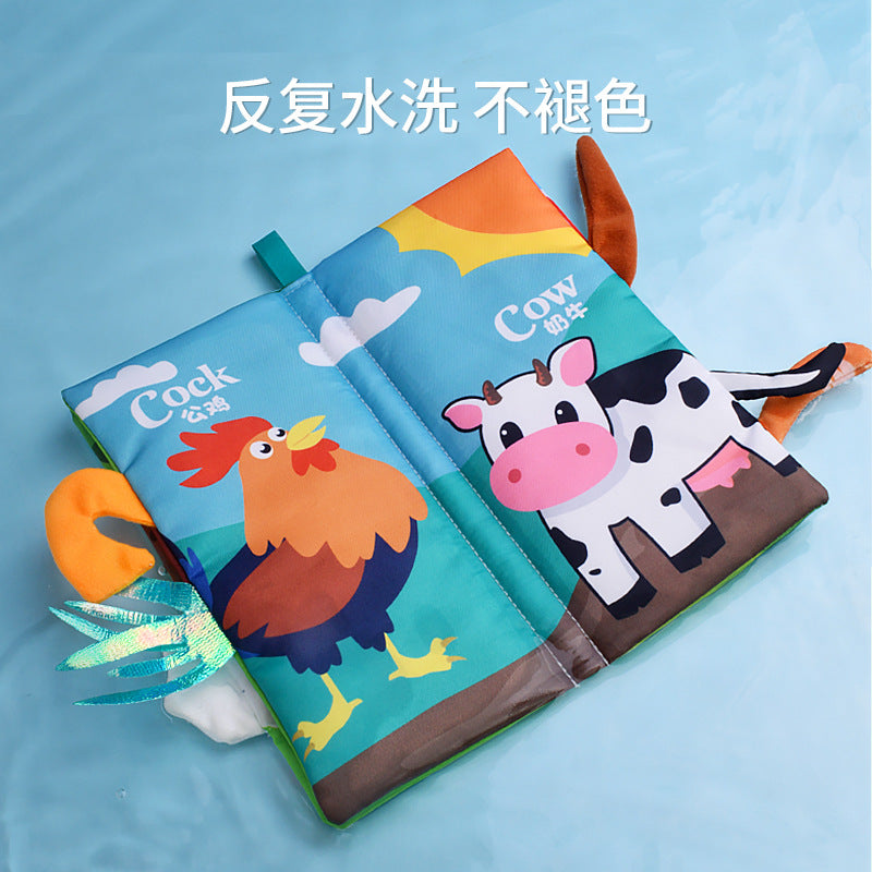 Cross-border Children's Tail Cloth Book Educational Toy Book Can't Tear Baby Cloth Book Ring Paper Enlightenment Book Early Education Toys - image 2