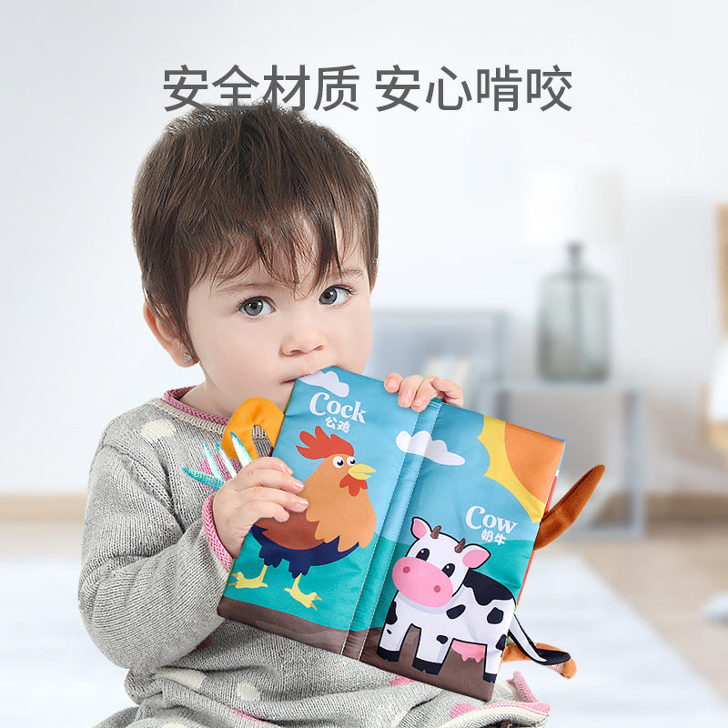 Cross-border Children's Tail Cloth Book Educational Toy Book Can't Tear Baby Cloth Book Ring Paper Enlightenment Book Early Education Toys - image 3
