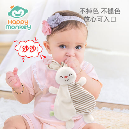 Happymonkey Baby Animal Bed Hanging Comfort Towel, Chewable Toy for 0-1 Year Old Babies, Sleep Soothing Early Education - image 2