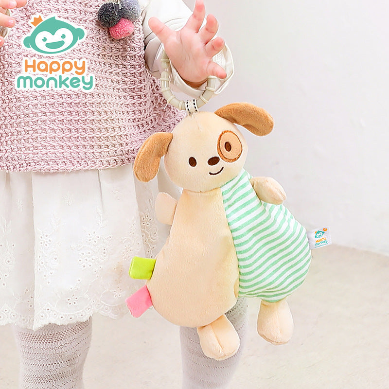 Happymonkey Baby Animal Bed Hanging Comfort Towel, Chewable Toy for 0-1 Year Old Babies, Sleep Soothing Early Education - image 3