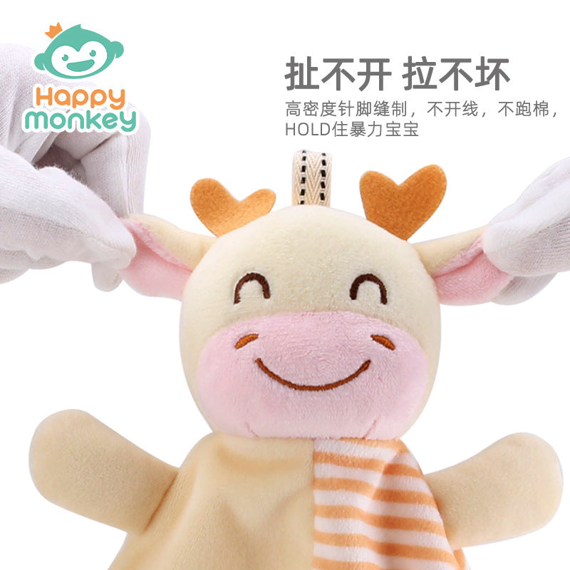 Happymonkey Baby Animal Bed Hanging Comfort Towel, Chewable Toy for 0-1 Year Old Babies, Sleep Soothing Early Education - image 4