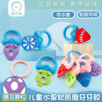 Hong Kong Bixiong Baby Teeth Molar Stick Children Boiled Molar 0-6-12 Months Silicone Fruit Teeth Bite - image 1
