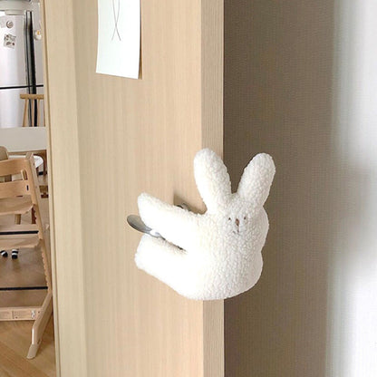 ins Nordic Anti-pinch Hand Door Card Baby Children's Room Anti-pinch Hand Door Hanging Cartoon White Rabbit Brown Bear Plush Doll - image 2