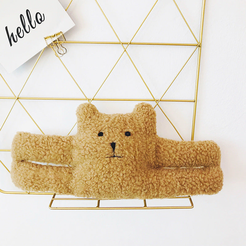 ins Nordic Anti-pinch Hand Door Card Baby Children's Room Anti-pinch Hand Door Hanging Cartoon White Rabbit Brown Bear Plush Doll - image 4