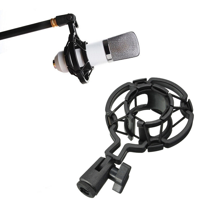 Universal bm800 Condenser Microphone Small Baby Bottle Microphone Plastic Shock-proof Frame Live K-song Recording Shock-proof Frame - image 1