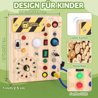 Montessori Wooden Busy Board for Toddlers Activity Board