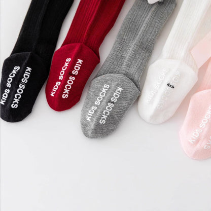 New boys and girls solid color striped stockings cotton non-slip bubble mouth baby bow tube socks wholesale - image 5