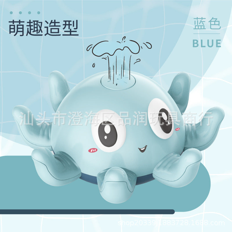 Factory Direct baby baby bathroom Bath Electric automatic induction water spray luminous octopus children water toys - image 3