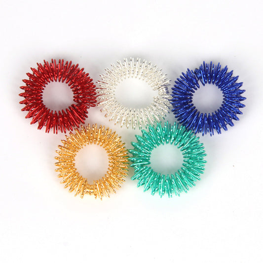 Spring Decompression Finger Massage Ring Finger Massager Multi-Color Mini Spring Ring Massage Ring Decompression Toy - image 1