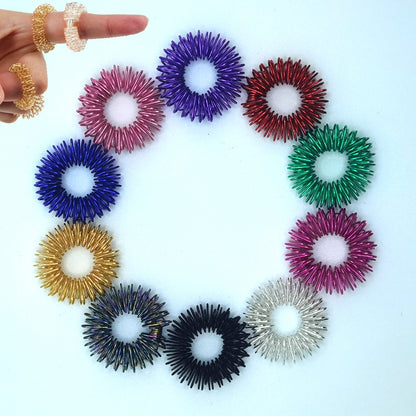 Spring Decompression Finger Massage Ring Finger Massager Multi-Color Mini Spring Ring Massage Ring Decompression Toy - image 3