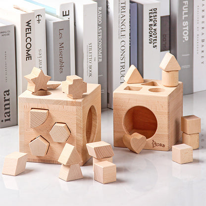 Shape Matching Intelligence Box Boys and Girls Cognitive Color Enlightenment Children's Wooden Toys Baby Early Education Educational Building Blocks - image 1