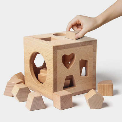 Shape Matching Intelligence Box Boys and Girls Cognitive Color Enlightenment Children's Wooden Toys Baby Early Education Educational Building Blocks - image 2