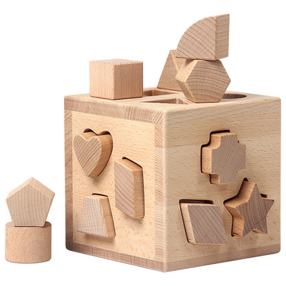 Shape Matching Intelligence Box Boys and Girls Cognitive Color Enlightenment Children's Wooden Toys Baby Early Education Educational Building Blocks - image 5