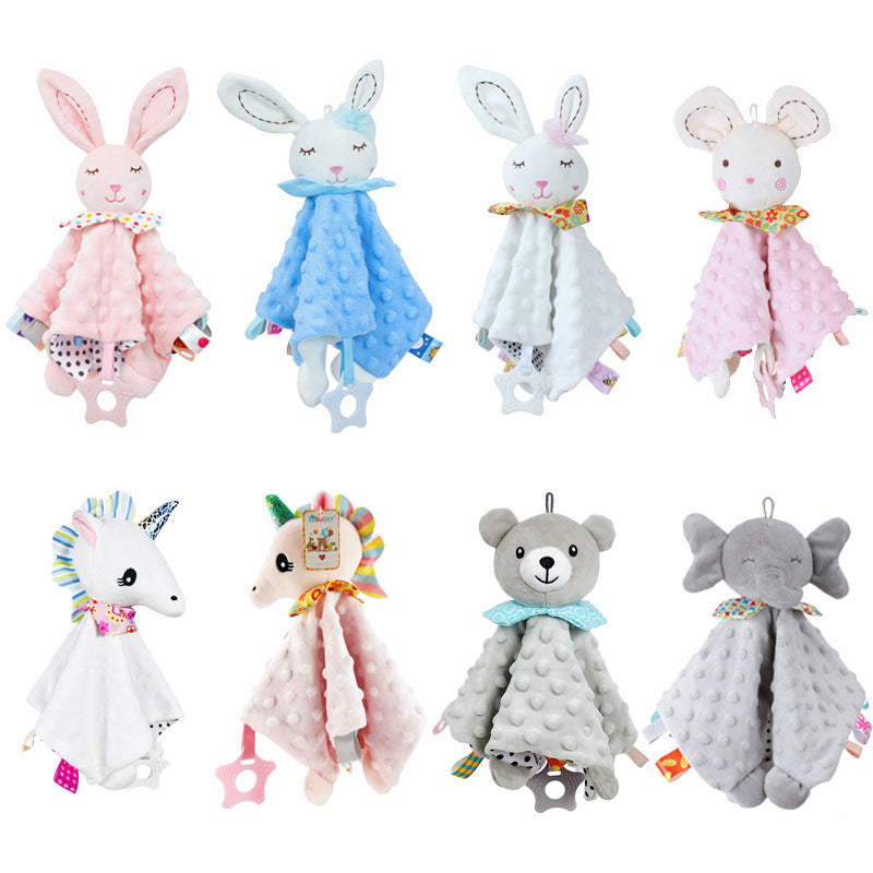 Cute cartoon animal soothing towel baby soothing toy soothing towel with doll soothing towel CPC CE EN - image 2