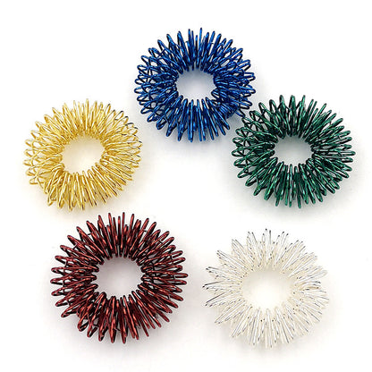 Cross-border hot sale decompression mini finger massage ring ring spring finger massager decompression fingertip toy - image 5