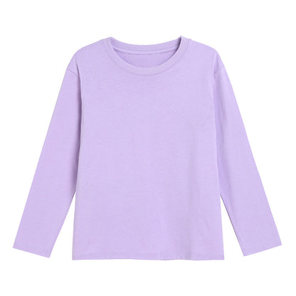 Children's T-shirt Base Shirt Long Sleeve T-shirt Boys T-shirt Pure Cotton Top Big Children's T-shirt Girls' Round Neck Children's Wear Autumn - image 4