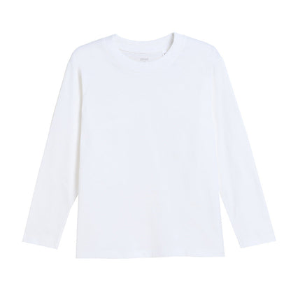 Children's T-shirt Base Shirt Long Sleeve T-shirt Boys T-shirt Pure Cotton Top Big Children's T-shirt Girls' Round Neck Children's Wear Autumn - image 5